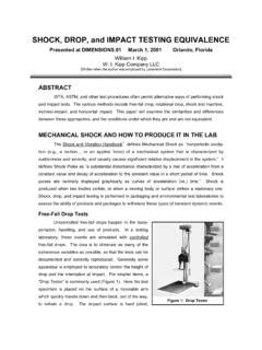 SHOCK, DROP, and IMPACT TESTING EQUIVALENCE